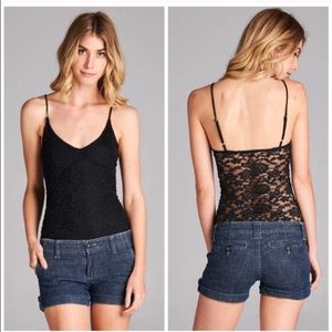 NEW Honey Punch Black Sexy Lace Bodysuit